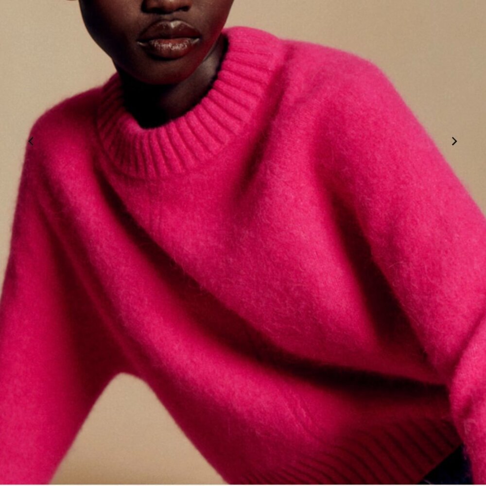 Sezane Fuschia Pink Alpaca Sweater Medium